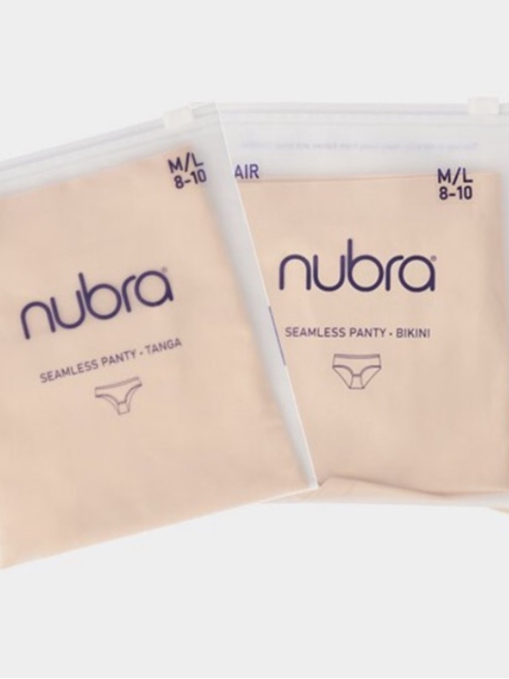 NuBra Seamless Panty Tanga (2) Pack in Nude Size M/L